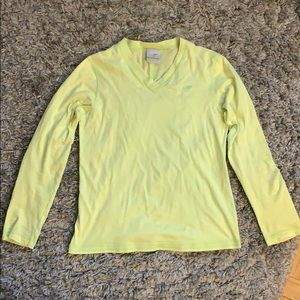 Nike Cotton neon yellow long sleeve shirt Medium